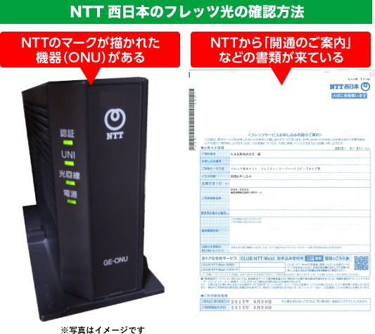 NTT西NTT西日本のフレッツ光の確認方法